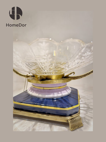 HomeDor HomeDor × FH&Home | Prague Collection Rococo-inspired Crystal Glass Fruit Platter-L34cm × W29cm × H20cm-