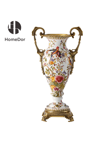 HomeDor Chinoiserie Garden Bird Motif Gilded Decor Set