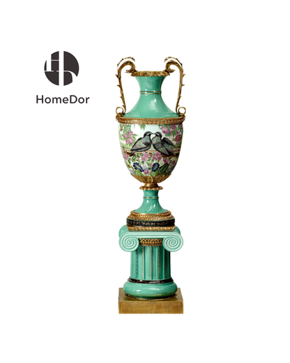 Emerald Garden Lovebird Monumental Floor Vases