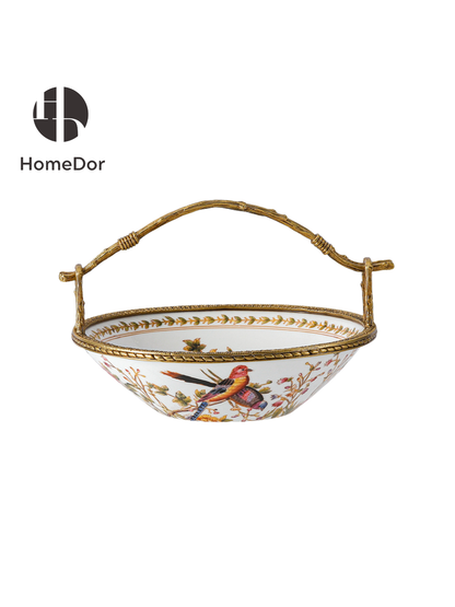 HomeDor Chinoiserie Garden Bird Motif Gilded Decor Set
