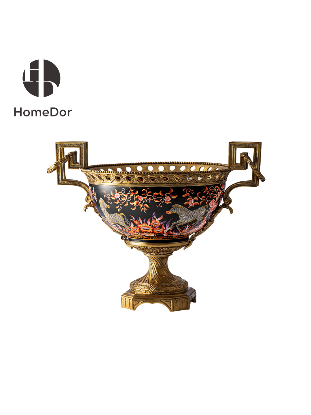 HomeDor × FH&Home | Opulent Luxe Black & Gilded Zebra Floral Decor Set