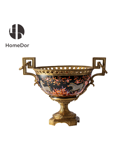 HomeDor × FH&Home | Opulent Luxe Black & Gilded Zebra Floral Decor Set