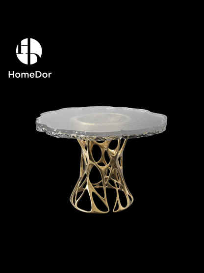 Luxury Tree Grain Glacier Crystal Artistic Round Table by Gordon Gu
