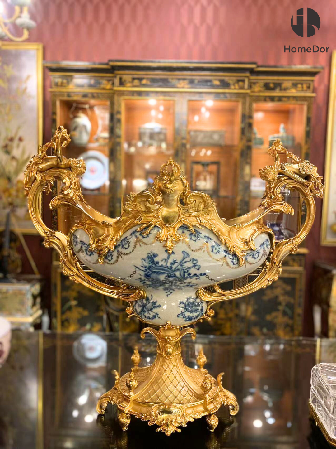 HomeDor × FH&Home | Ornate Four-Bellied Deep Decorative Vessel