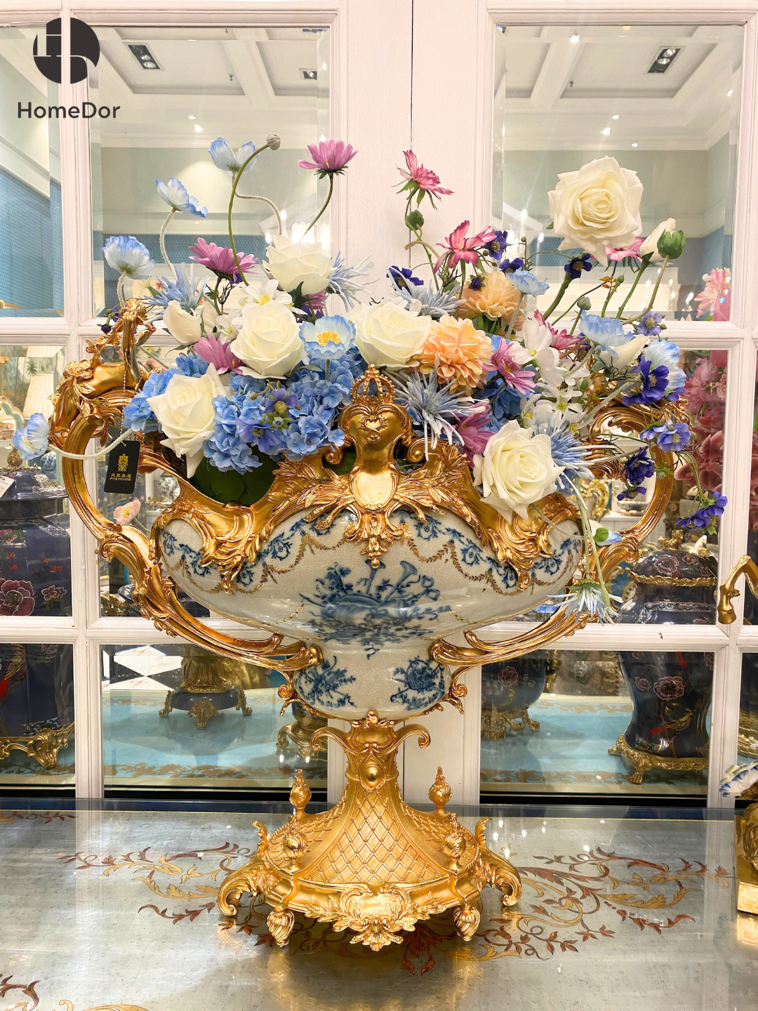 HomeDor × FH&Home | Ornate Four-Bellied Deep Decorative Vessel