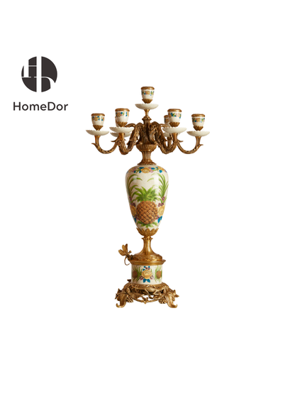 HomeDor × FH&Home | Tropical Rainforest Pineapple Hand-Painted Tabletop Decor Set