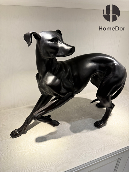 Escultura de perro de bronce de estilo clásico de lujo HomeDor