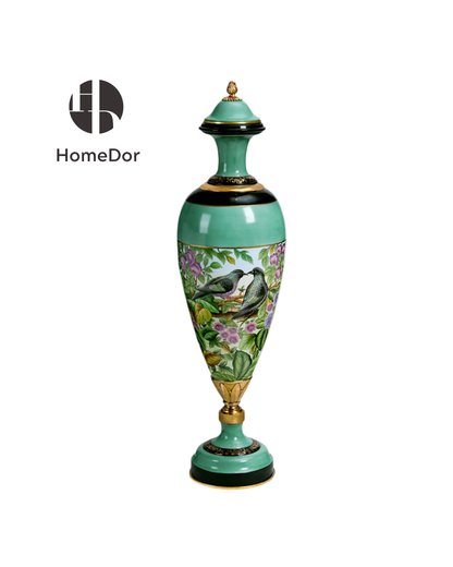 Emerald Garden Lovebird Monumental Floor Vases
