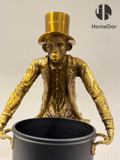 HomeDor Whimsical Monkey Butler - Cubo de hielo para champán y vino