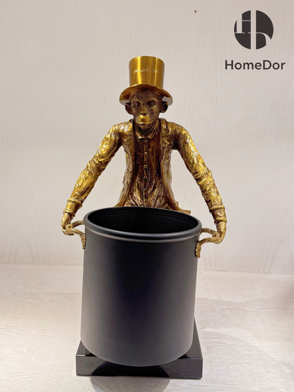 HomeDor Whimsical Monkey Butler - Cubo de hielo para champán y vino