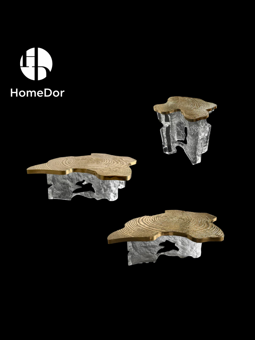 Luxury Versatile Venice Waterway-Inspired Coffee Table Set by Gordon Gu