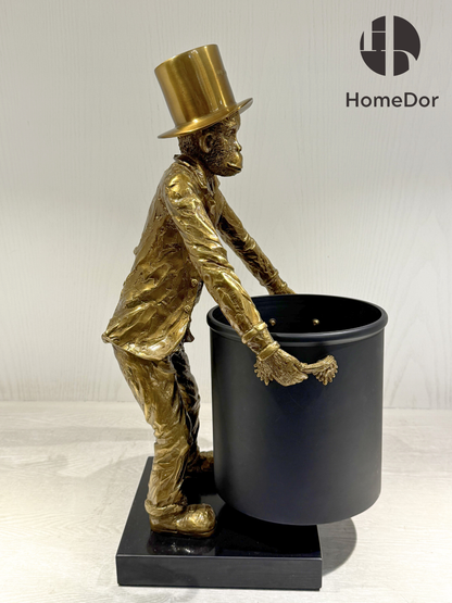 HomeDor Whimsical Monkey Butler - Cubo de hielo para champán y vino