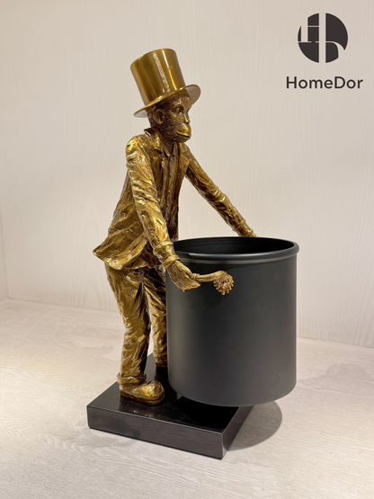 HomeDor Whimsical Monkey Butler - Cubo de hielo para champán y vino