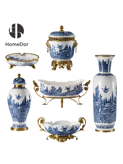 Blue Willow Chinoiserie Ormolu Collection