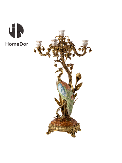 HomeDor × FH&Home | Artistic Colorful Crane 5-Arm Candelabra
