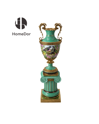 Emerald Garden Lovebird Monumental Floor Vases