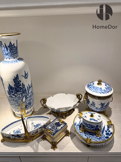 Blue Willow Chinoiserie Ormolu Collection