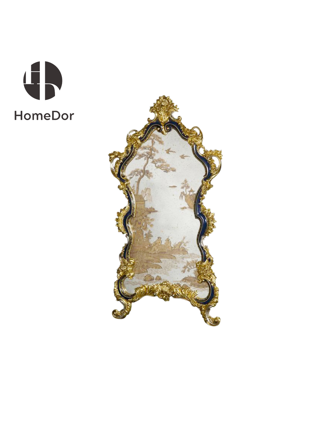 HomeDor × FH&Home | Luxury Chinoiserie Inspired Gold Frame Wall Decor/Mirror Set