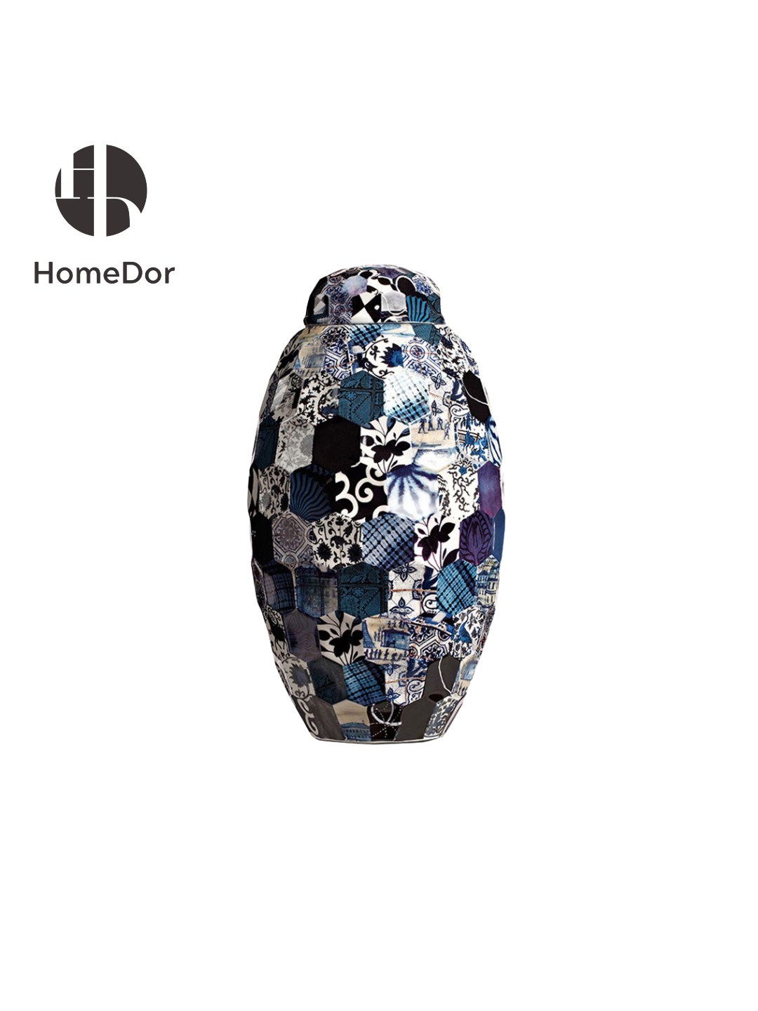 HomeDor × FH&Home | Artistic Patchwork Diamond-Embossed Lidded Urn