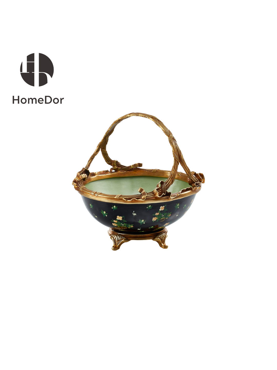 HomeDor × FH&Home | Luxe Classic Black Floral-Embossed Decor Set