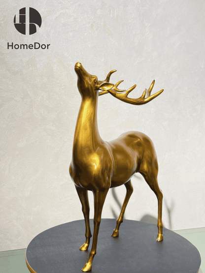 Sophisticated Brass Deer Figurine / Table Decor Set