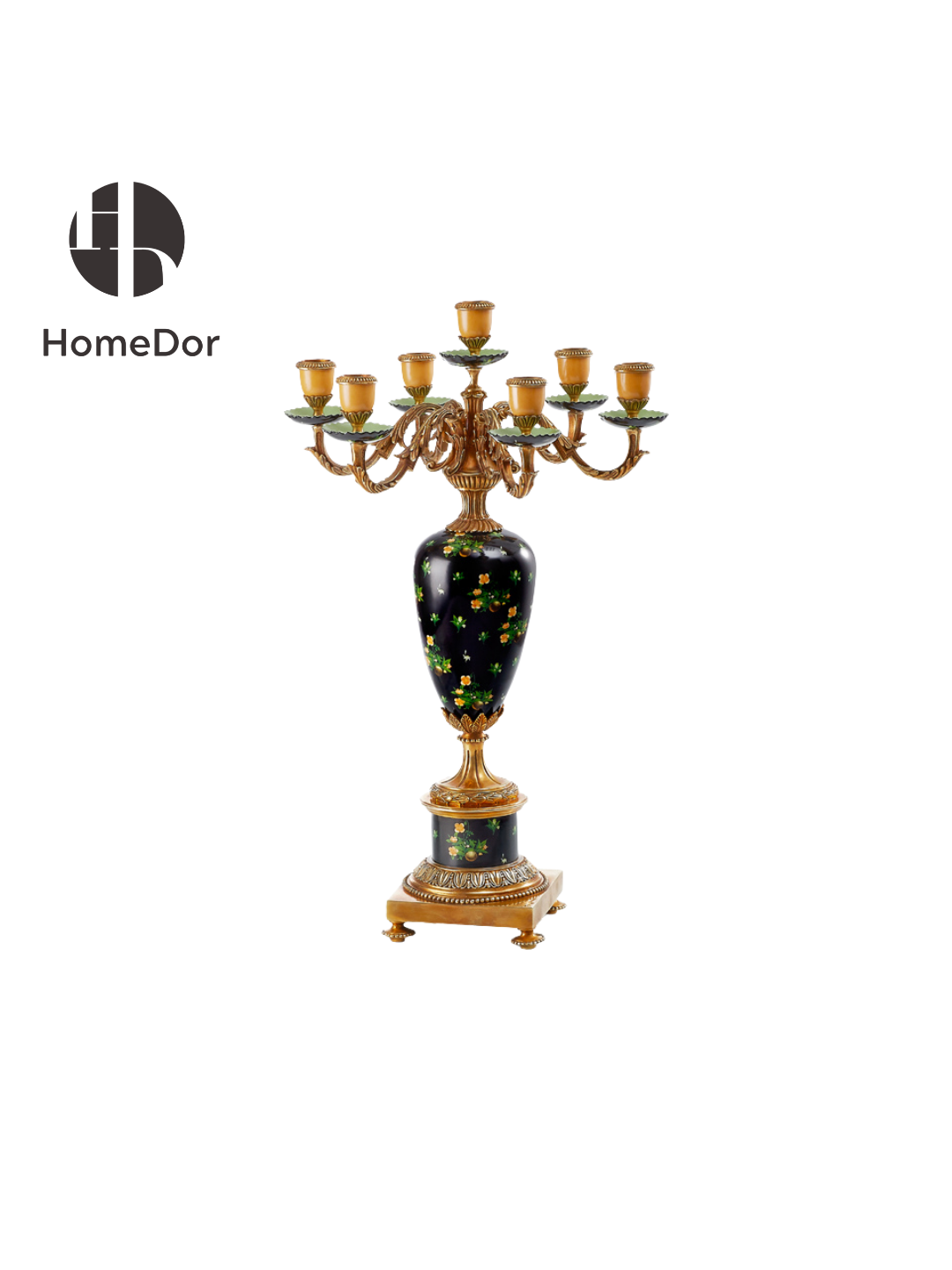 HomeDor × FH&Home | Luxe Classic Black Floral-Embossed Decor Set