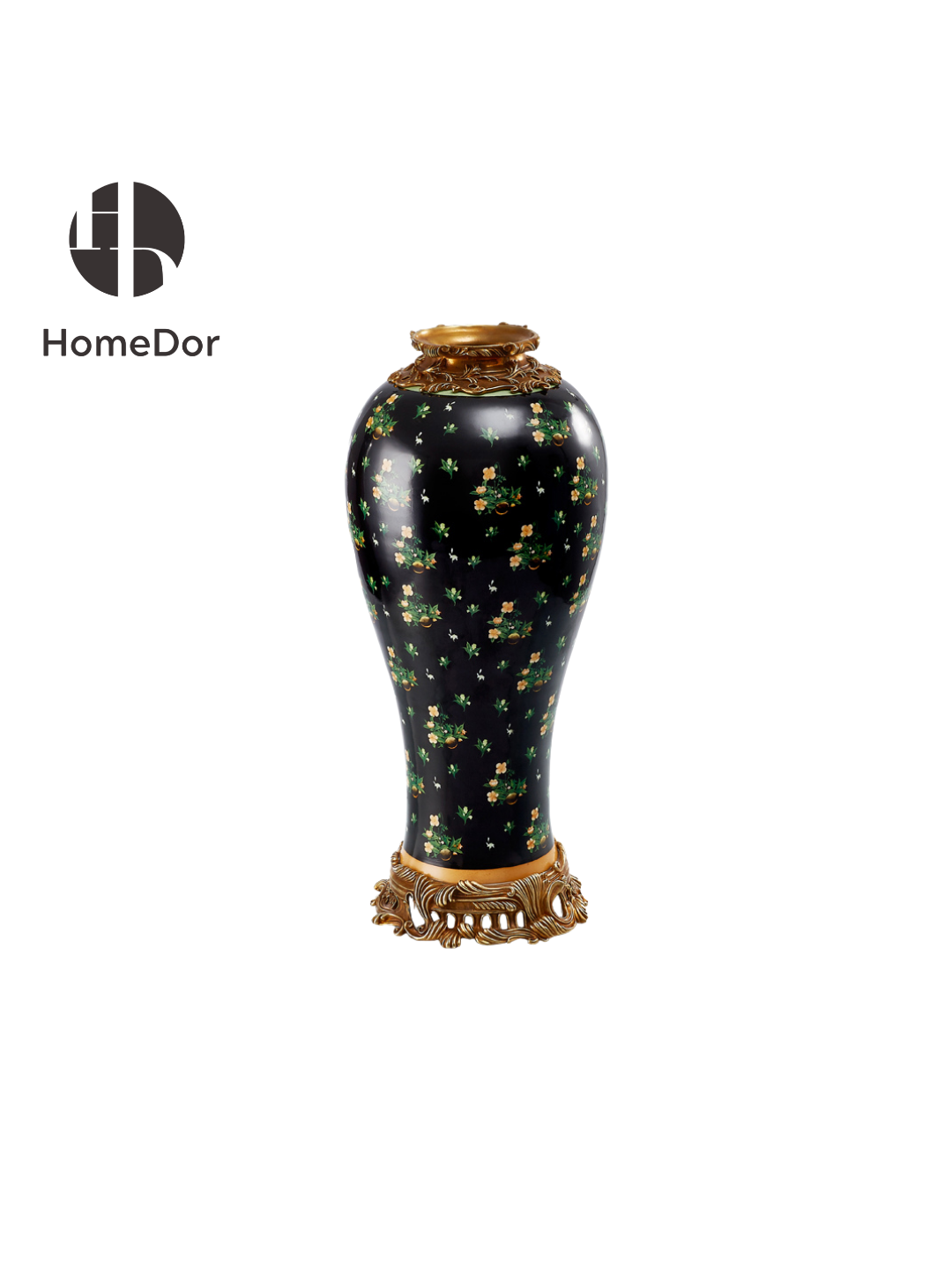 HomeDor × FH&Home | Luxe Classic Black Floral-Embossed Decor Set