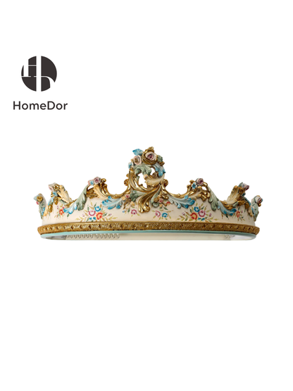 HomeDor Classic Rococo Style Floral Collection Emperor Bed & Crown Canopy Set