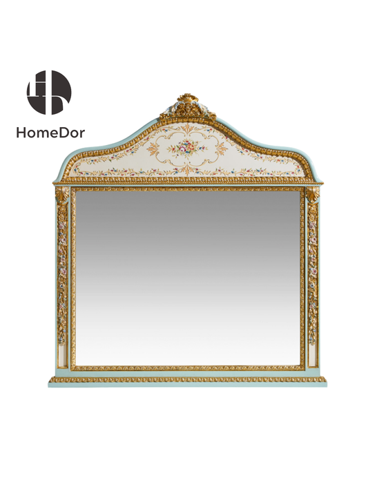 HomeDor Floral Collection Classic Rococo Style Vanity Mirror