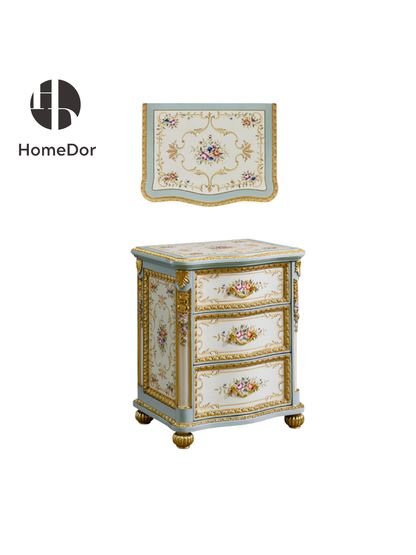 HomeDor Rococo Classic Floral Collection Nightstand / Side Cabinet