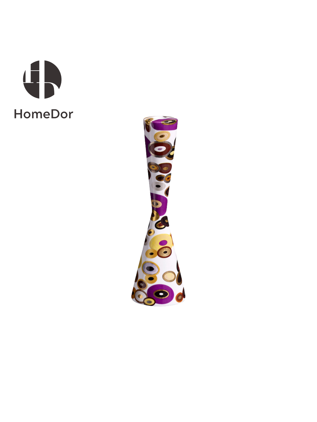 HomeDor × FH&Home | Artistic Multi-Color Ring Motif Vase & Candlestick Set