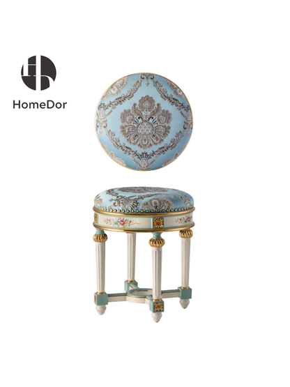Floral Collection Louis XVI Bleu Versailles Stool