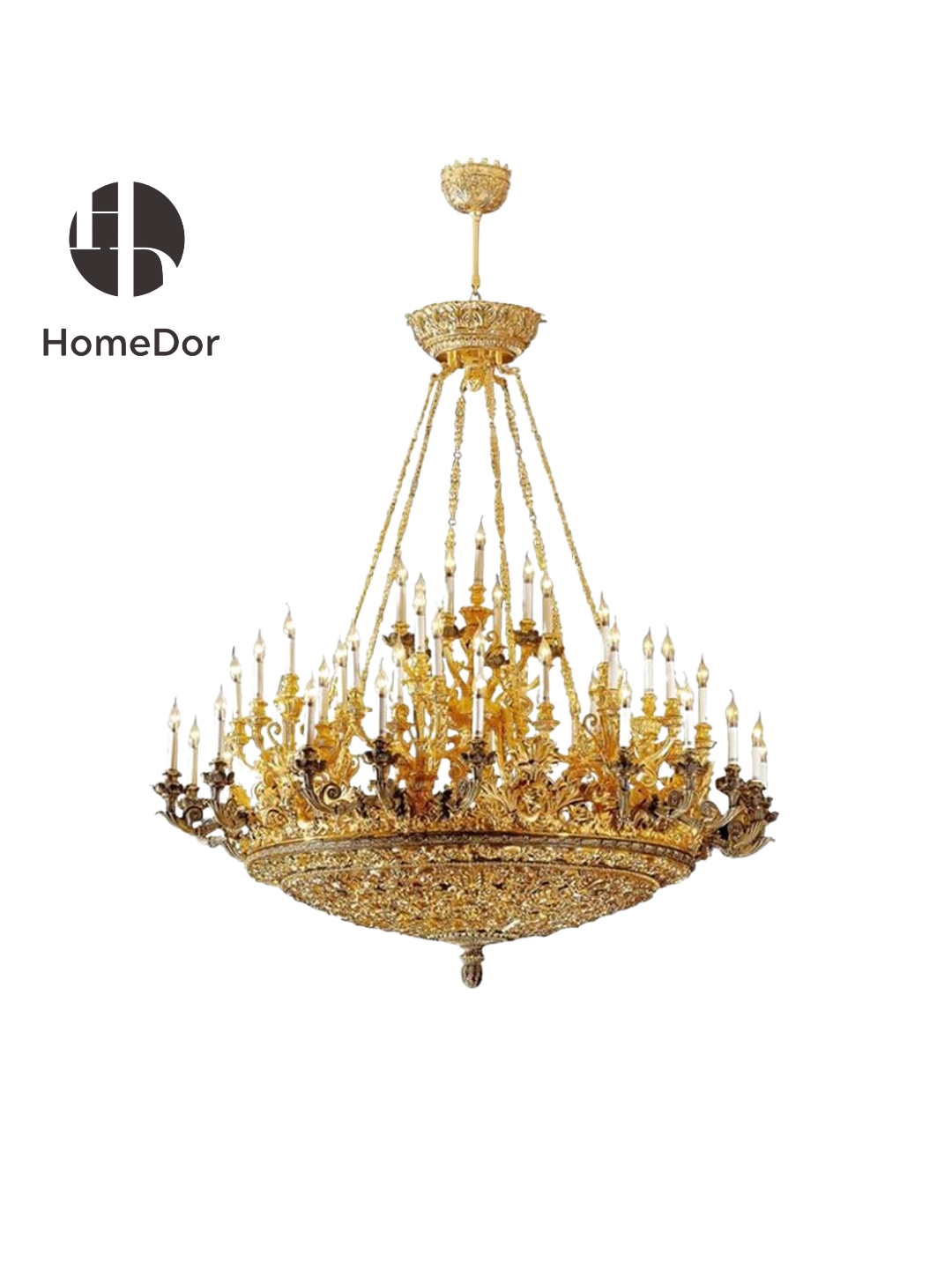 HomeDor × FH&amp;Home | Lámpara de araña de latón con inspiración palaciega europea