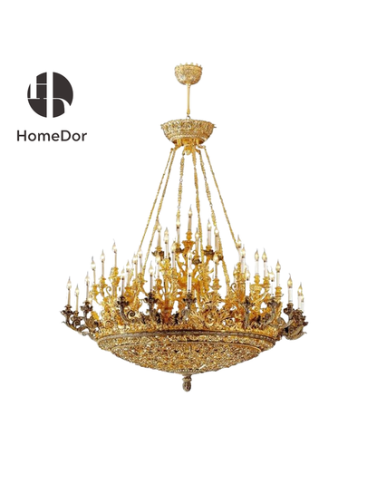 HomeDor × FH&amp;Home | Lámpara de araña de latón con inspiración palaciega europea