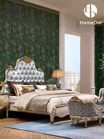 Jardin de Versailles Series Tufted Bed & Crown Canopy Set