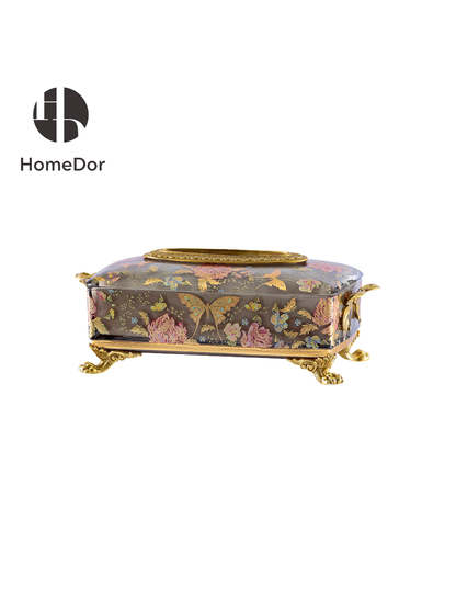 HomeDor × FH&Home | Aurora Glass Mauve Gray Etched Floral Set