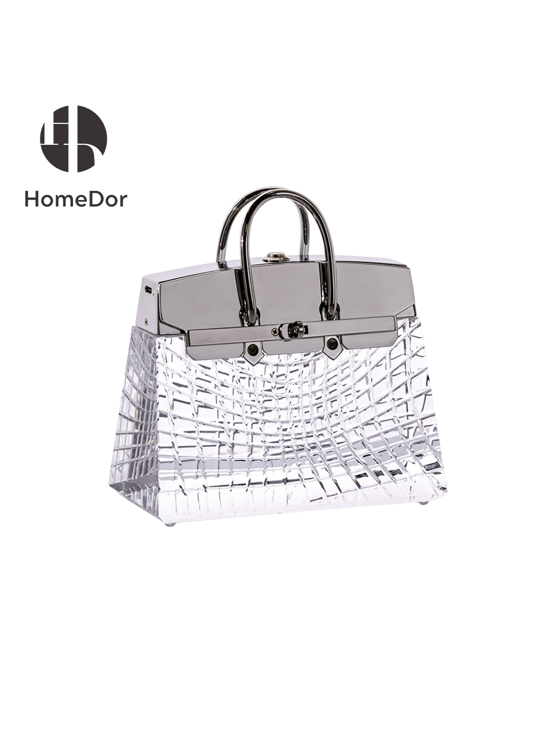 HomeDor × FH&amp;Home | مصباح طاولة زجاجي وردي على شكل حقيبة يد