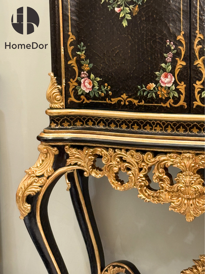 HomeDor Rococo Craquelure Roses Series Cabinet Cupboard