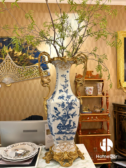 Juego de jarrones decorativos dorados de porcelana china HomeDor Lavish
