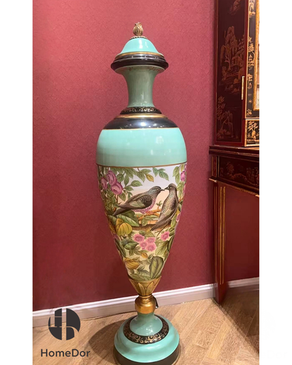 Emerald Garden Lovebird Monumental Floor Vases