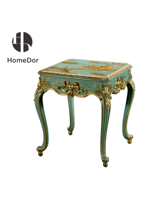 HomeDor × FH&Home | Marlene Series Chinoiserie Inspired Turquoise Square Side Table