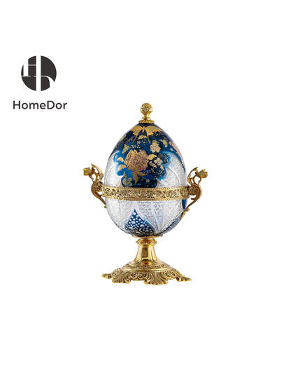 HomeDor × FH&Home | Aurora Glass Sapphire Blue Etched Floral Set