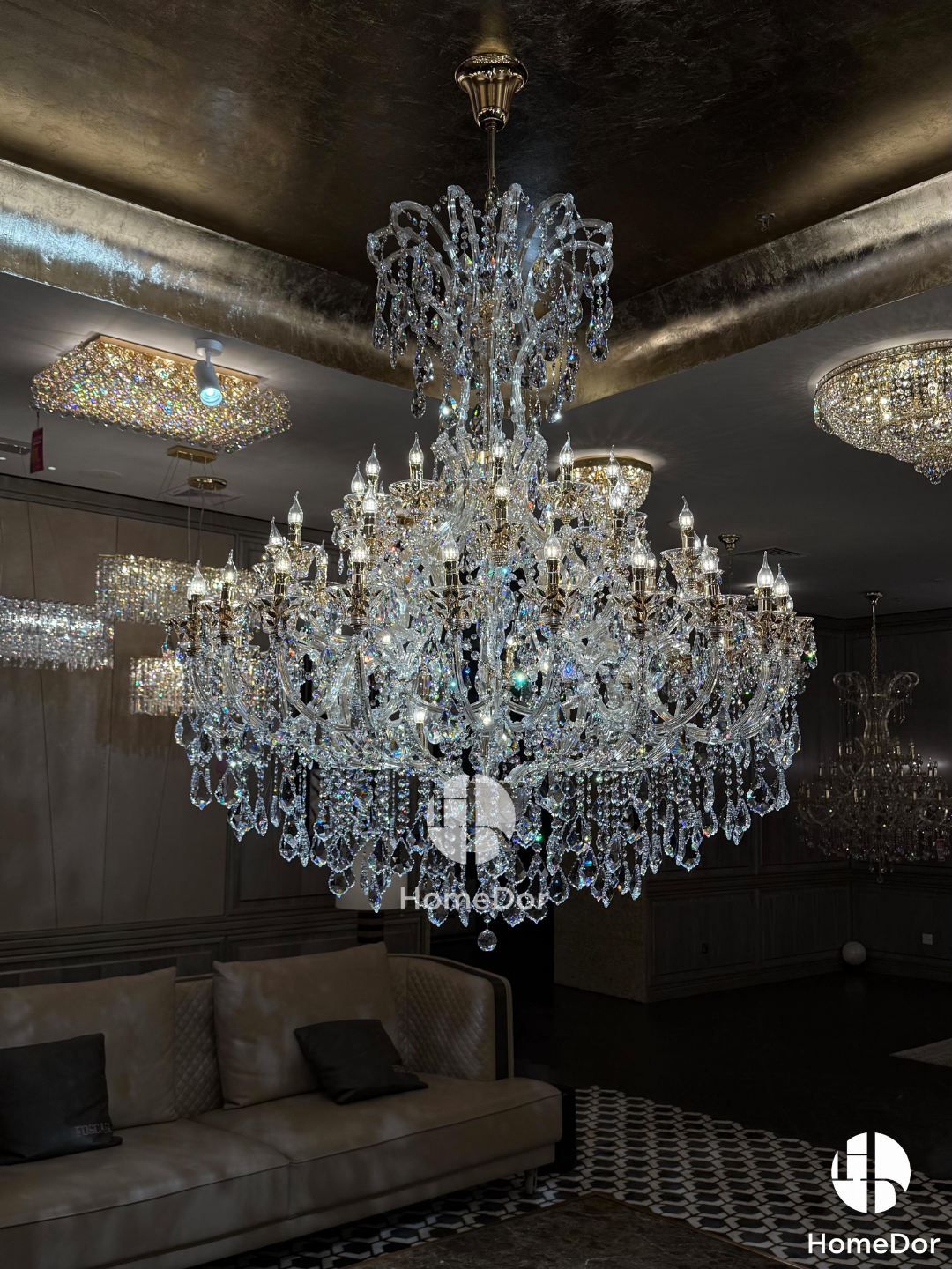 Classical chandelier for double height foyer