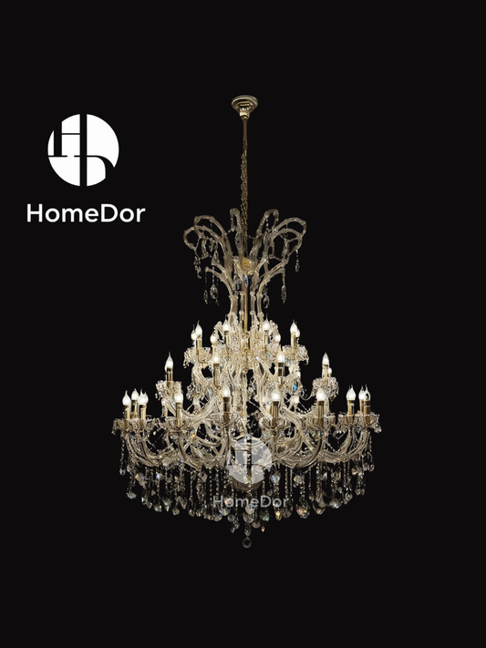 Homedor high ceiling luxury crystal chandelier