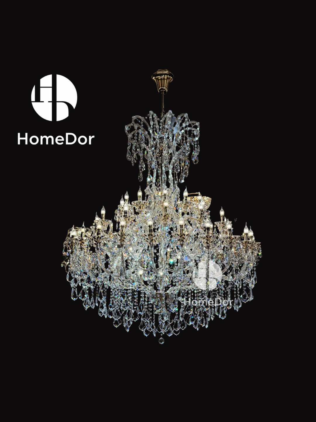 European classical chandelier crafted in k9 crystal, perfect for villa interiors and double-height foyers.