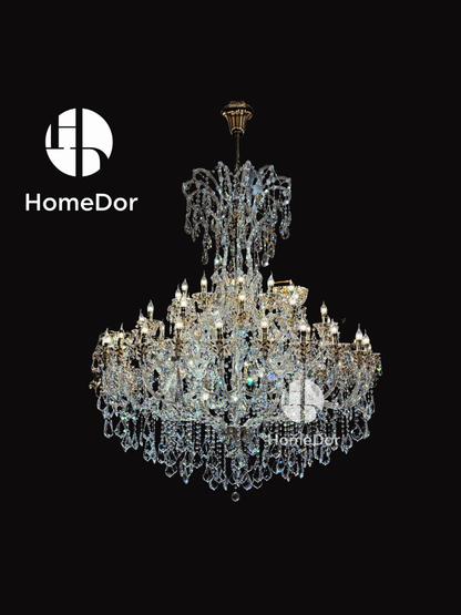 European classical chandelier crafted in k9 crystal, perfect for villa interiors and double-height foyers.