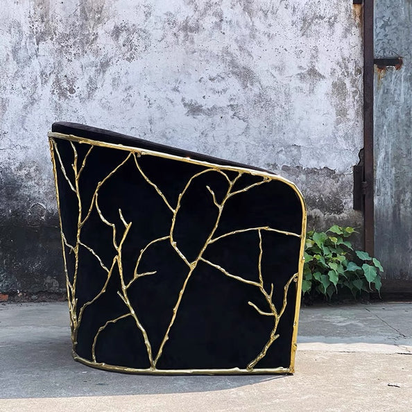 HomeDor Luxury Crafted Brass Branches Sofa Chair