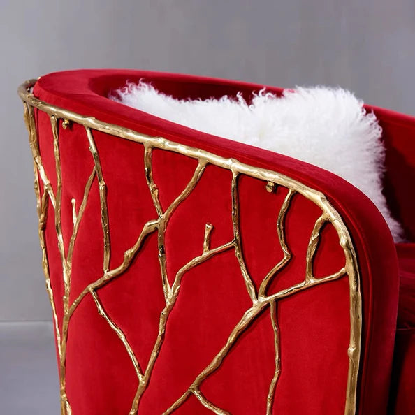HomeDor Luxury Crafted Brass Branches Sofa Chair