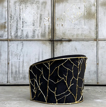 HomeDor Luxury Crafted Brass Branches Sofa Chair