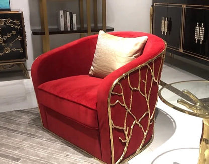 HomeDor Luxury Crafted Brass Branches Sofa Chair